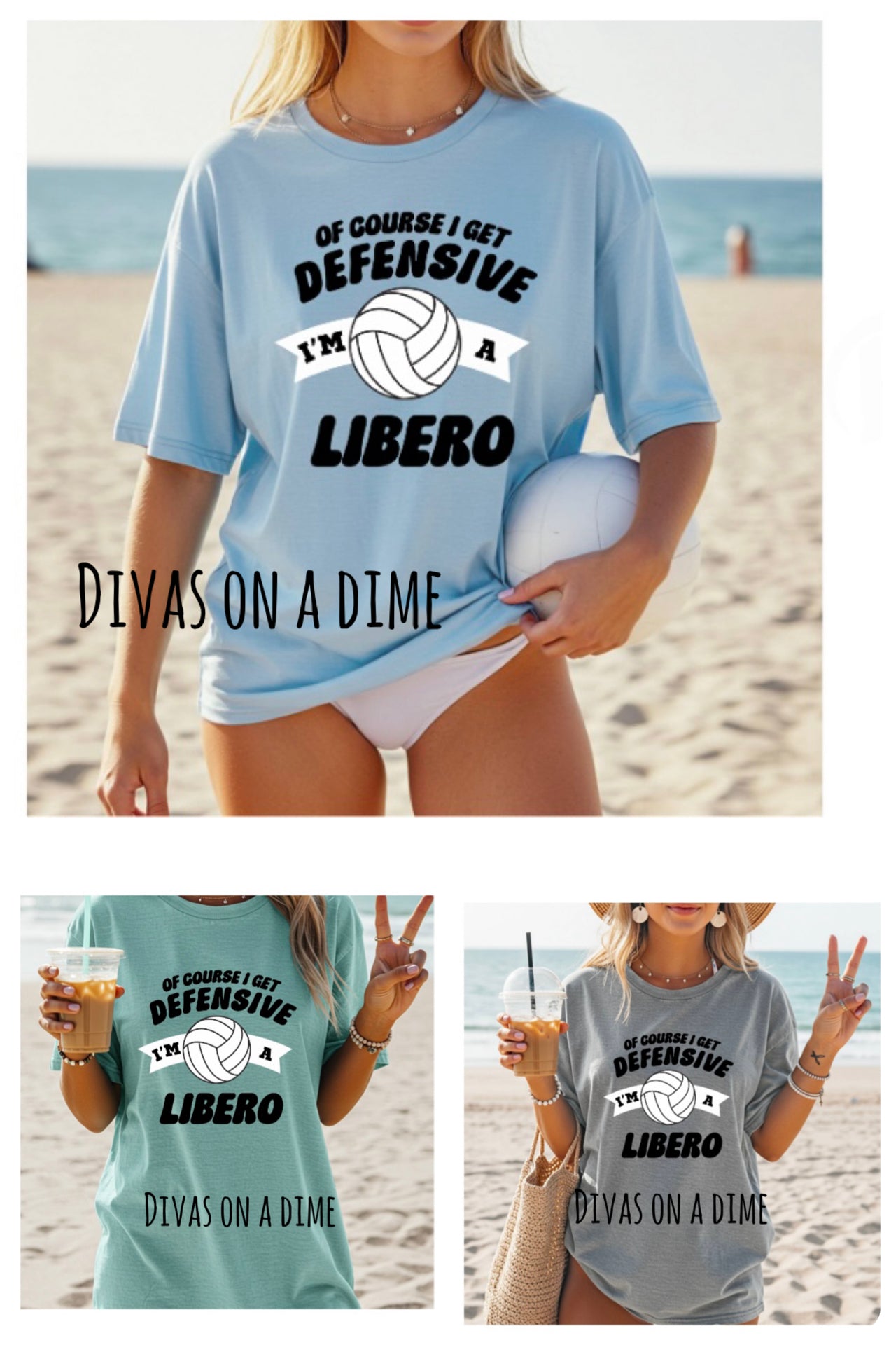 VOLLEYBALL THEME TEES- GILDAN SOFT STYLE