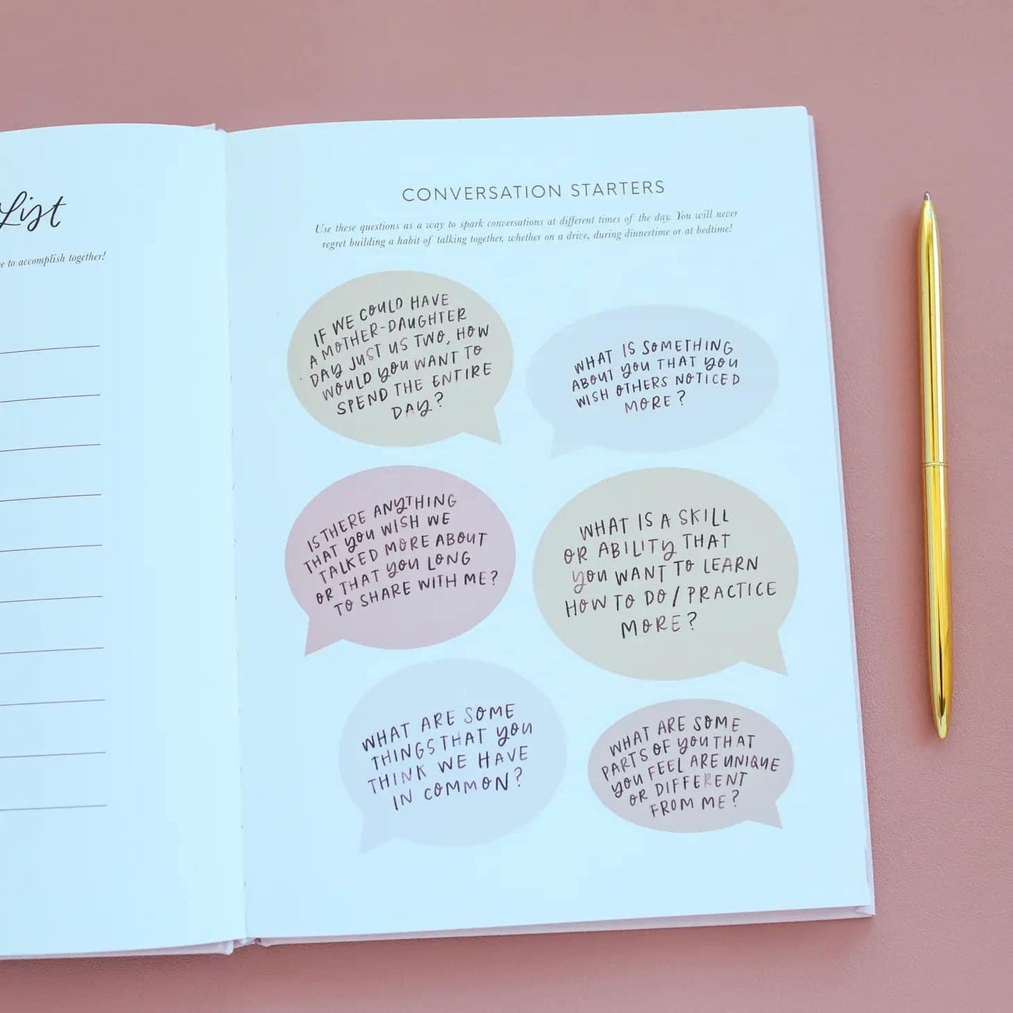 Heart to Heart book- mother daughter journal- rts