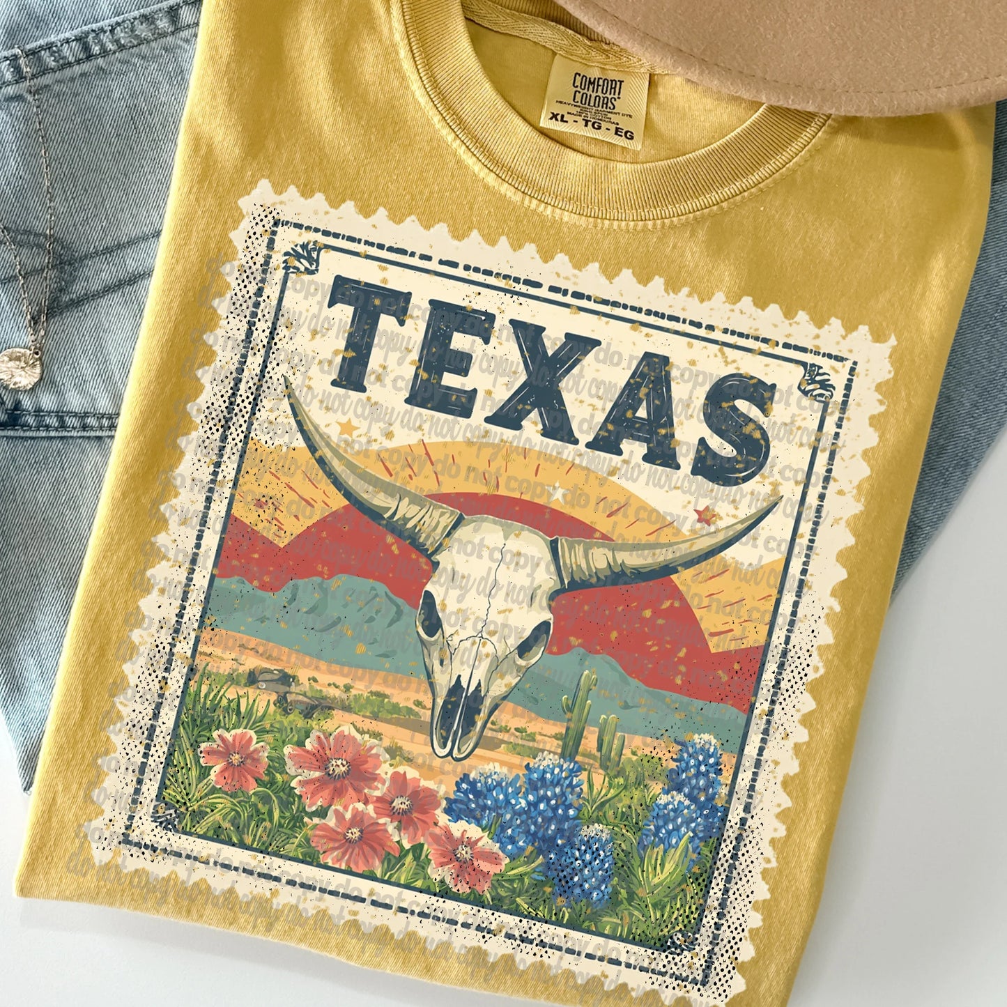 Texas "Stamp"State T-shirt- Comfort Colors