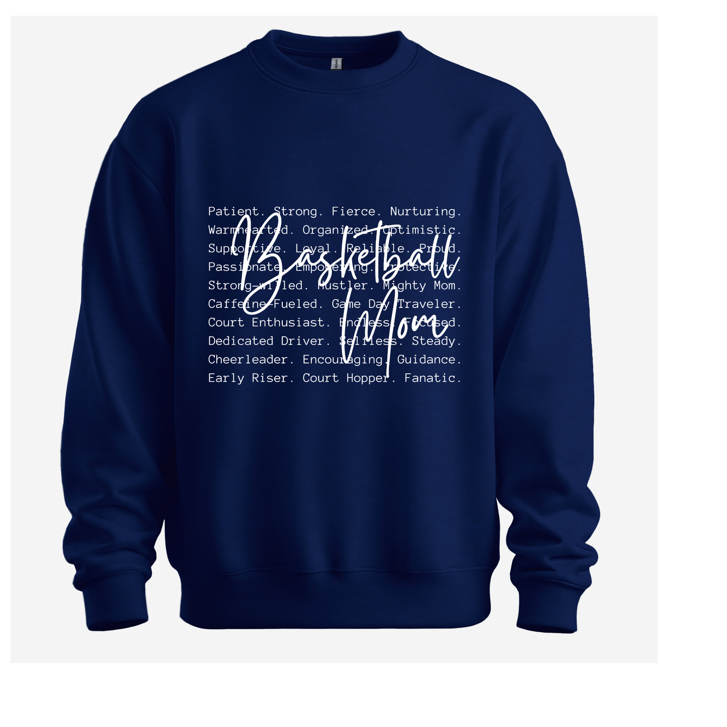 BASKETBALL MOM = NAVY GILDAN SWEATSHIRT- RTS