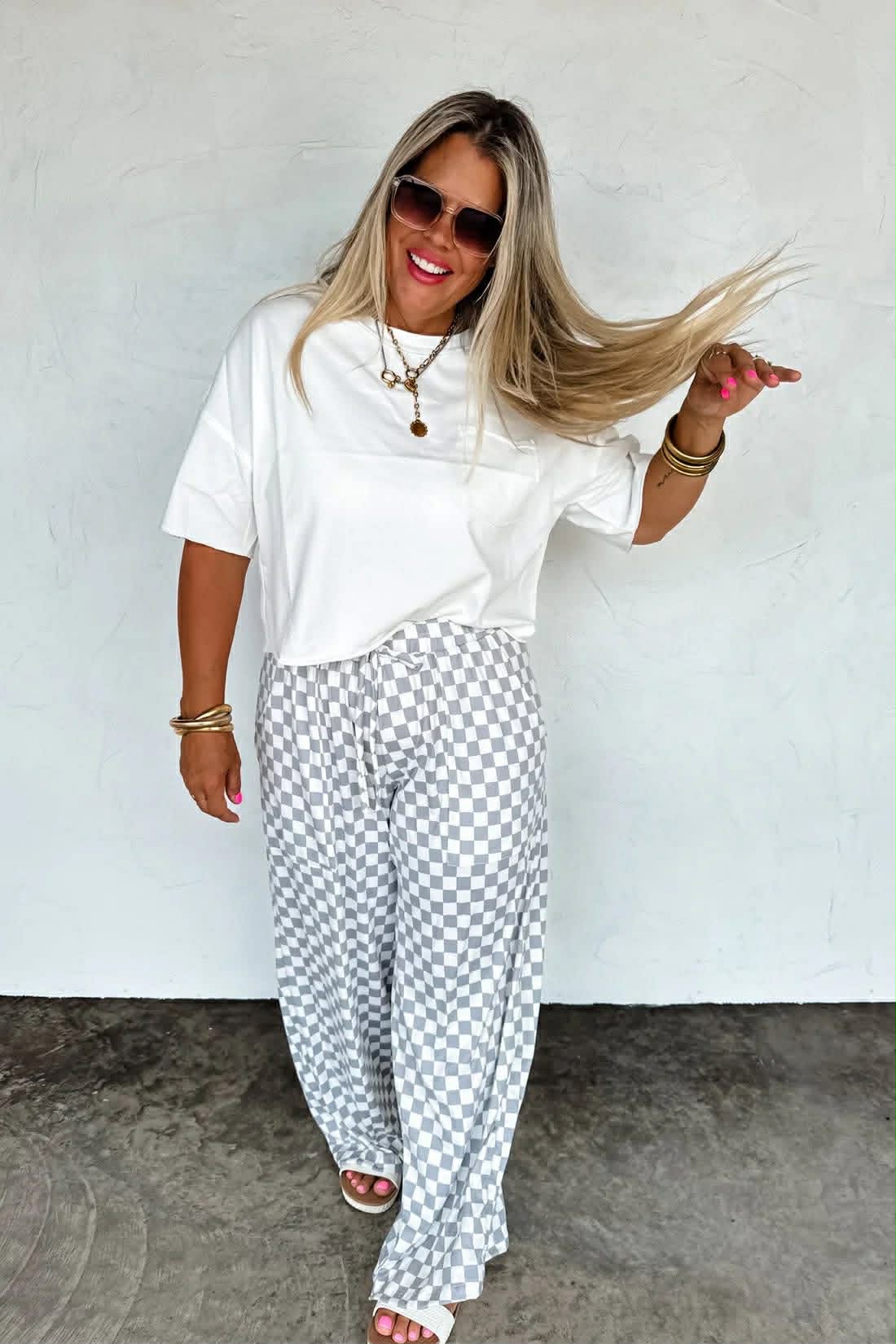 BLAKELEY CLOUD CHECK PANTS   SIZE SMALL/MED  RUNS TTS W LOTS OF STRETCH