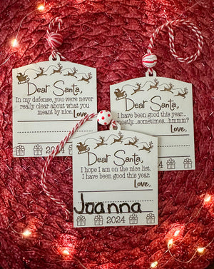 Cute custom Dear Santa Child's Handwriting Keepsake- laser