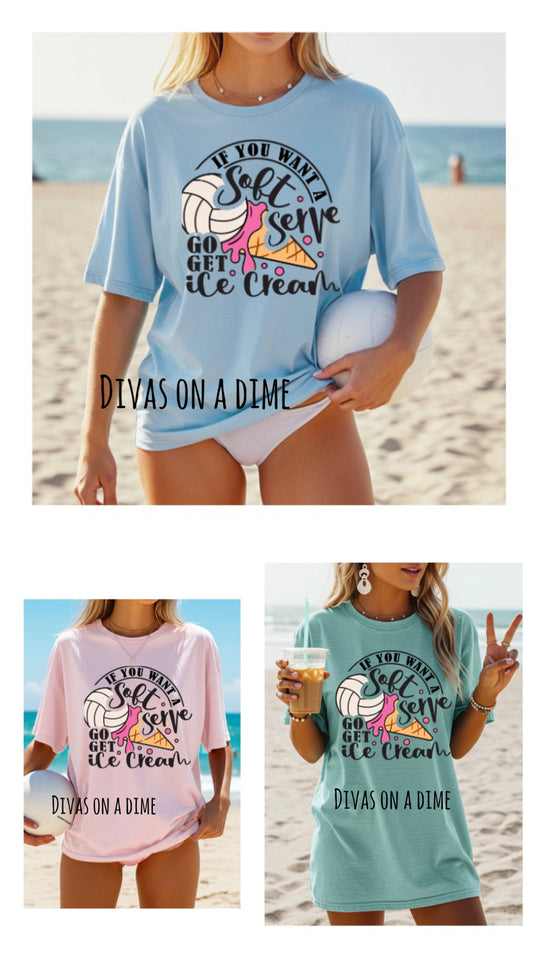 VOLLEYBALL THEME TEES - COMFORT COLOR