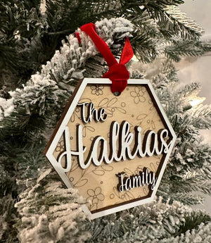 Family Ornament- double layer- LASER