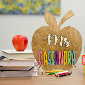 Teacher Apples- personalized-- laser