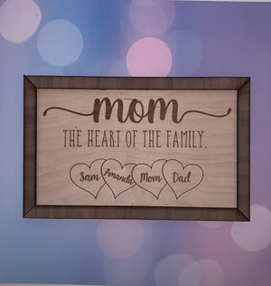 heart of the family- mom/ grandma / nana etc   sample pricing