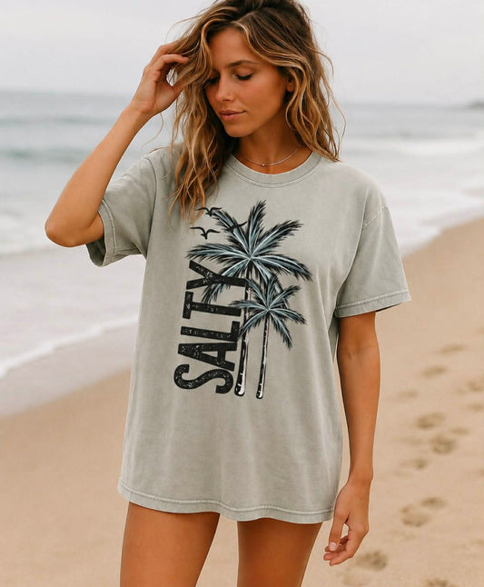 SALTY PALM TREE TEES- COMFORT COLORS