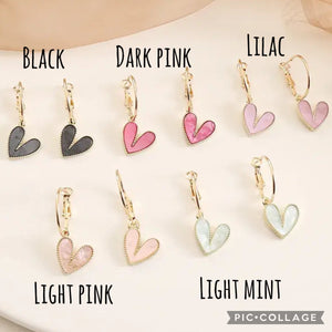 Girls heart drop earrings- rts