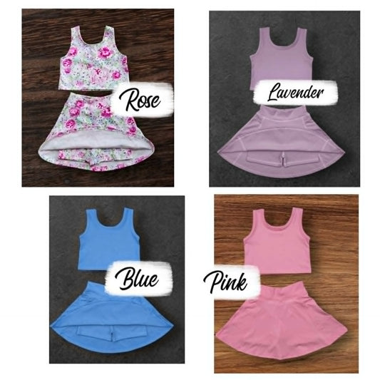 GIRLS ATHLETHIC SKORT SET-