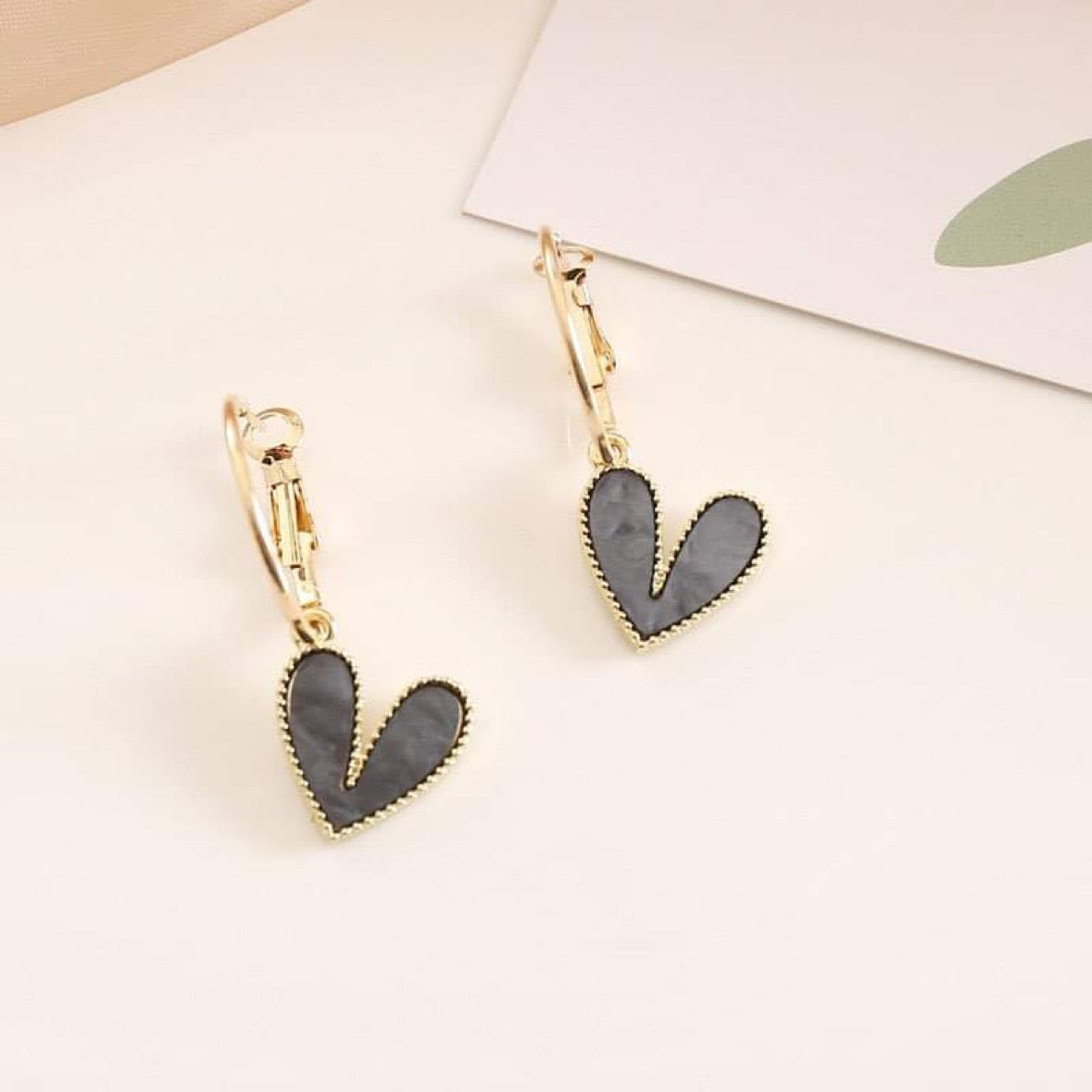 Girls heart drop earrings- rts