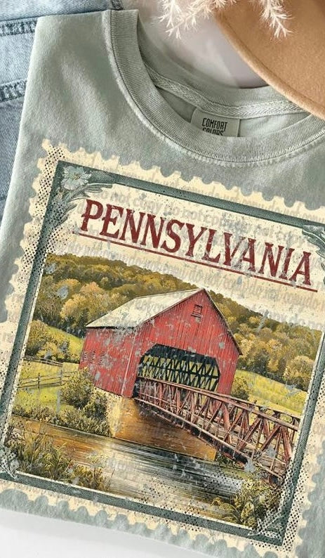 PA "Stamp" State T-shirt- Comfort Colors