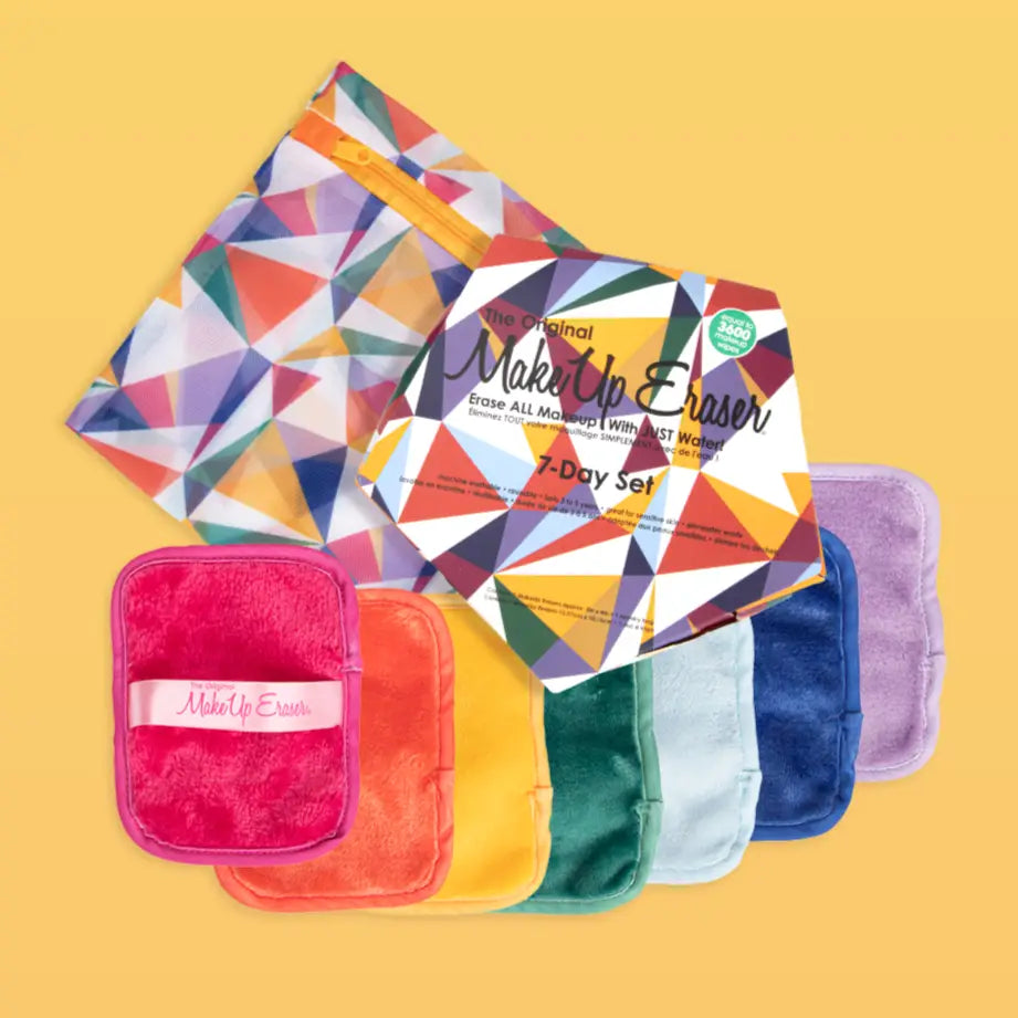 Geometric- makeup erasers with laundry bag- rts
