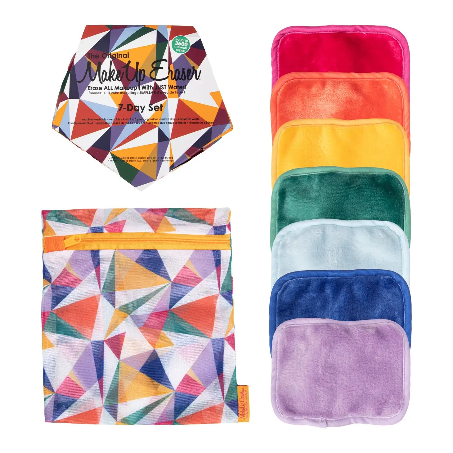 Geometric- makeup erasers with laundry bag- rts