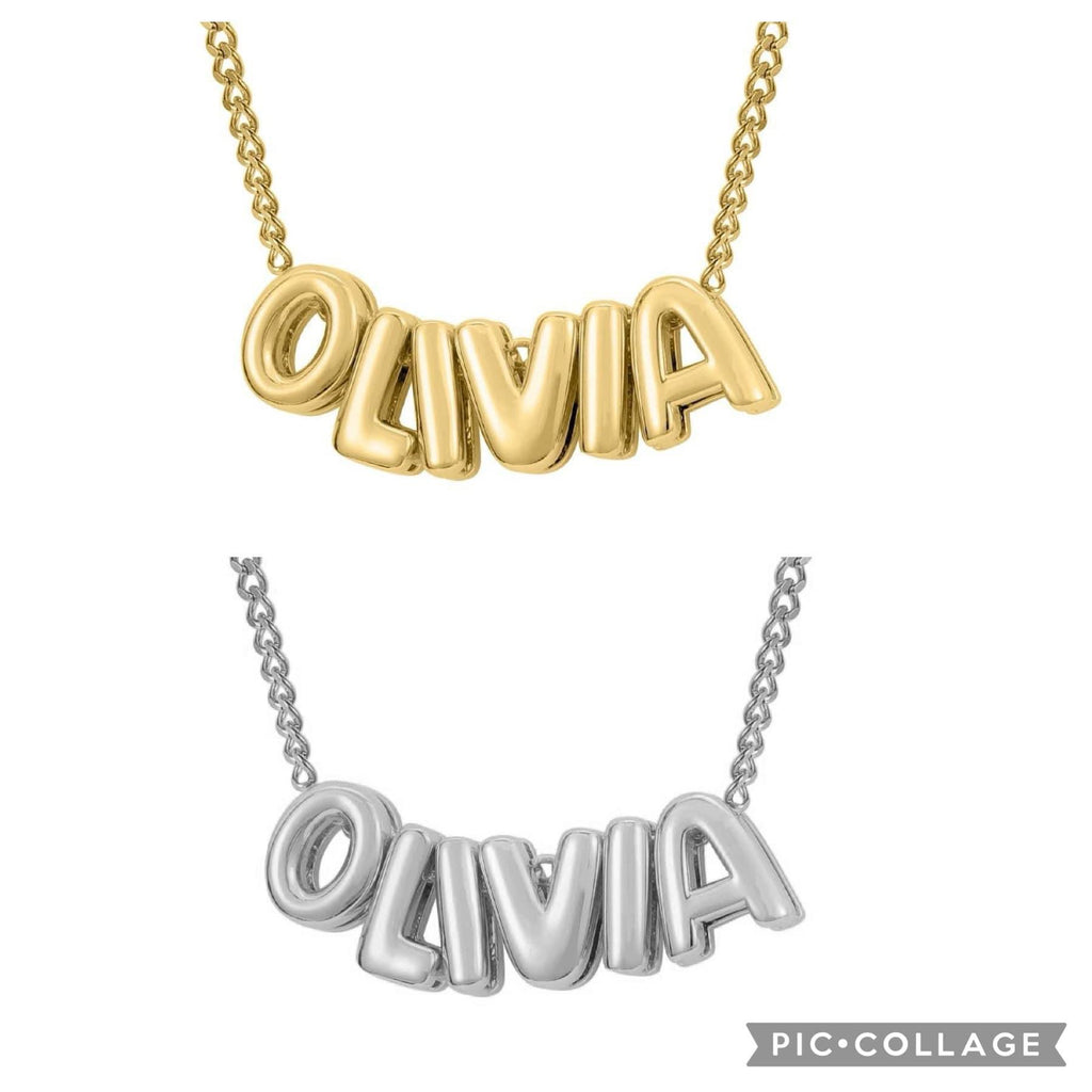bubble name necklaces