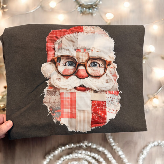 FAUX SANTA PATCHWORK LONG SLEEVE COMFORT COLOR- RTS