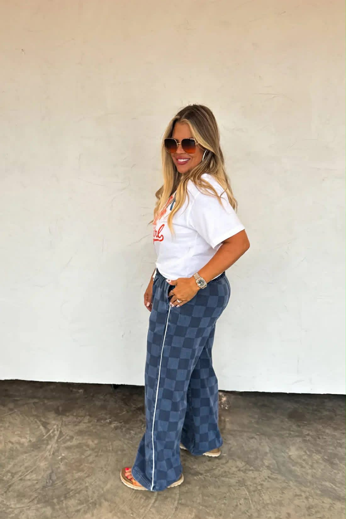 BLAKELEY CHECK SOFT DENIM PULL ON   2X