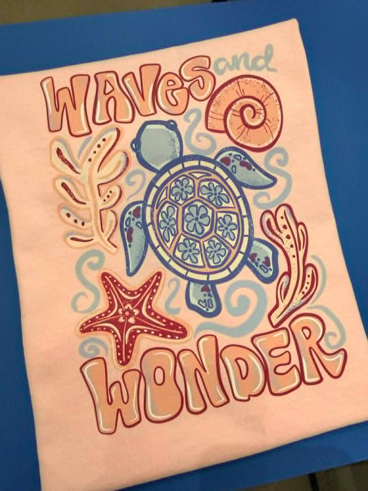 WAVES AND WONDER YOUTH SIZE- COMFORT COLOR TEES