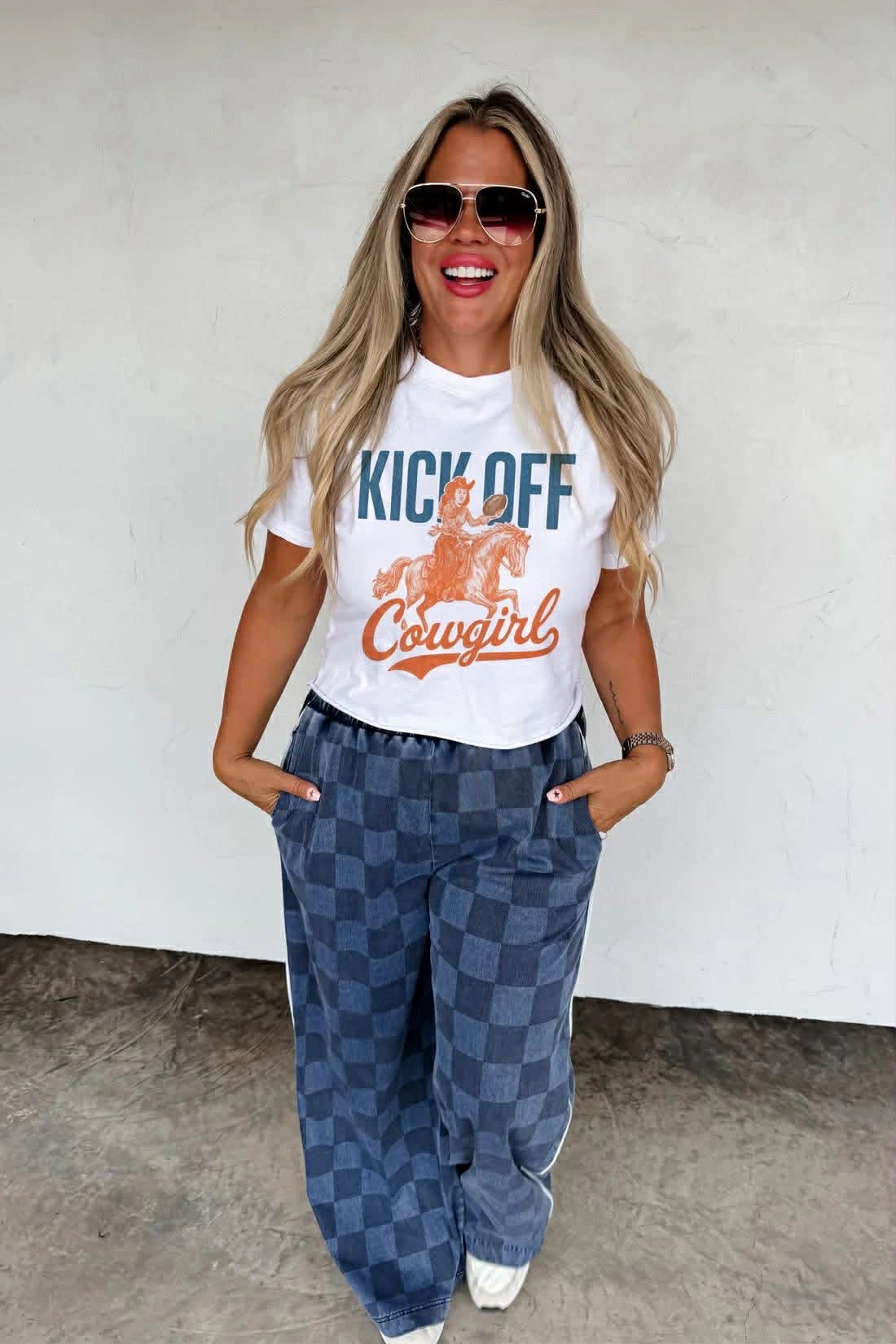 BLAKELEY CHECK SOFT DENIM PULL ON   2X