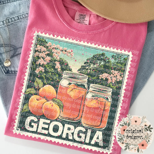 Georgia "Stamp"State T-shirt- Comfort Colors