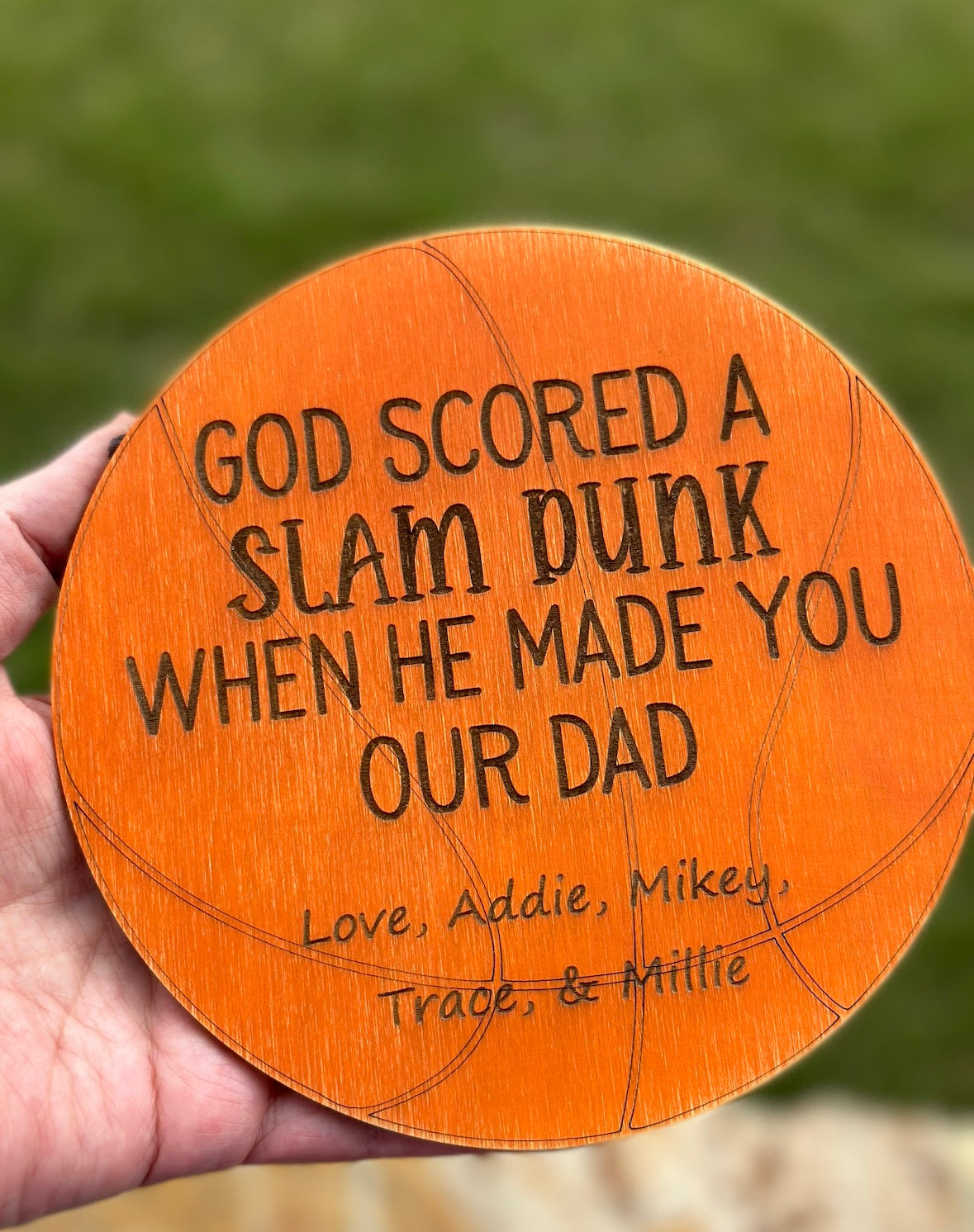 FATHERS DAY Sport sign- PERSONALIZED- LASER