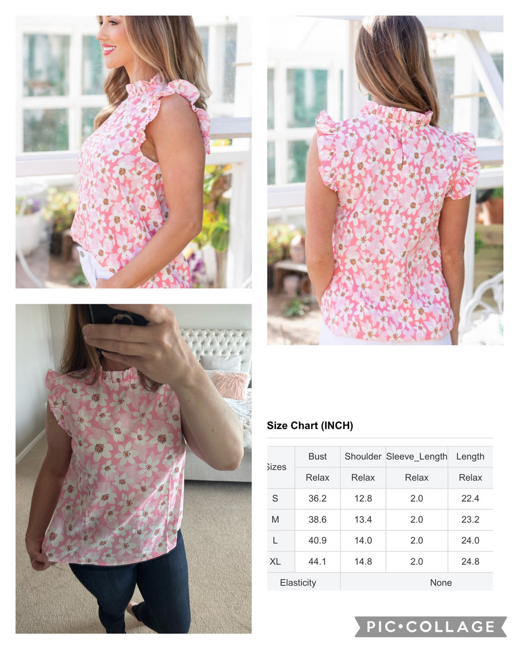 Pink floral top - rts