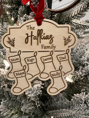 Family Stocking ornaments- laser