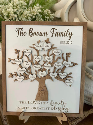 Family tree sign (laser)