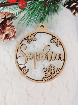 Personalized Name Snowflake Ornament laser