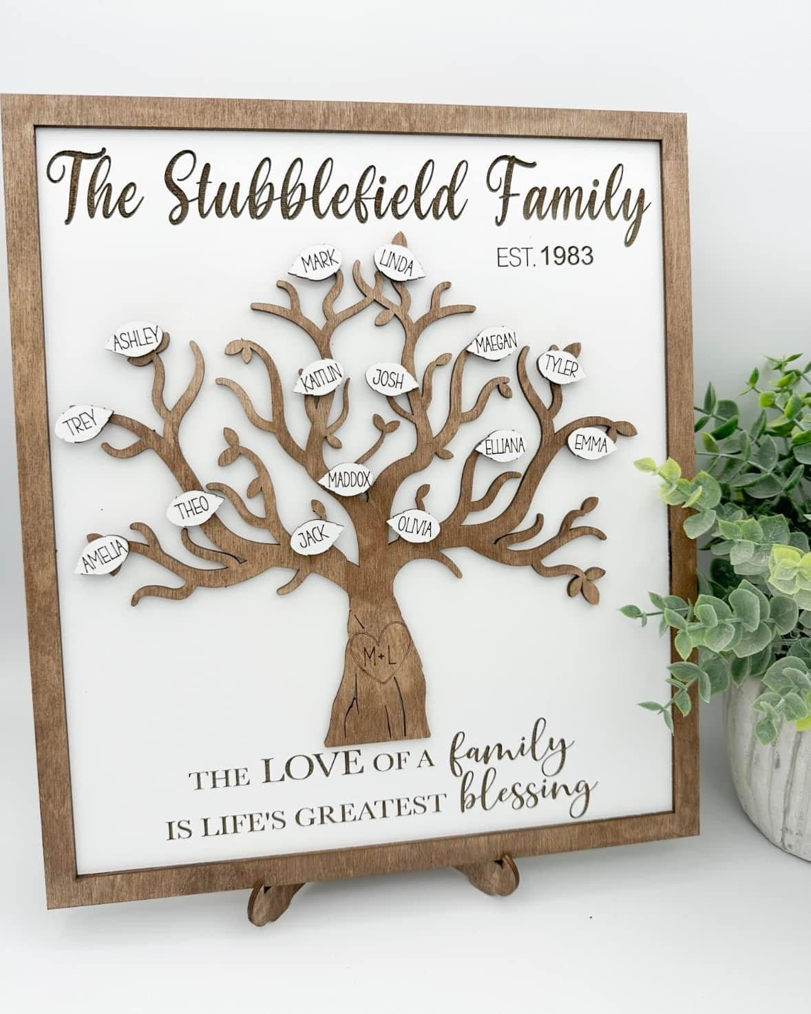 Family tree sign (laser)