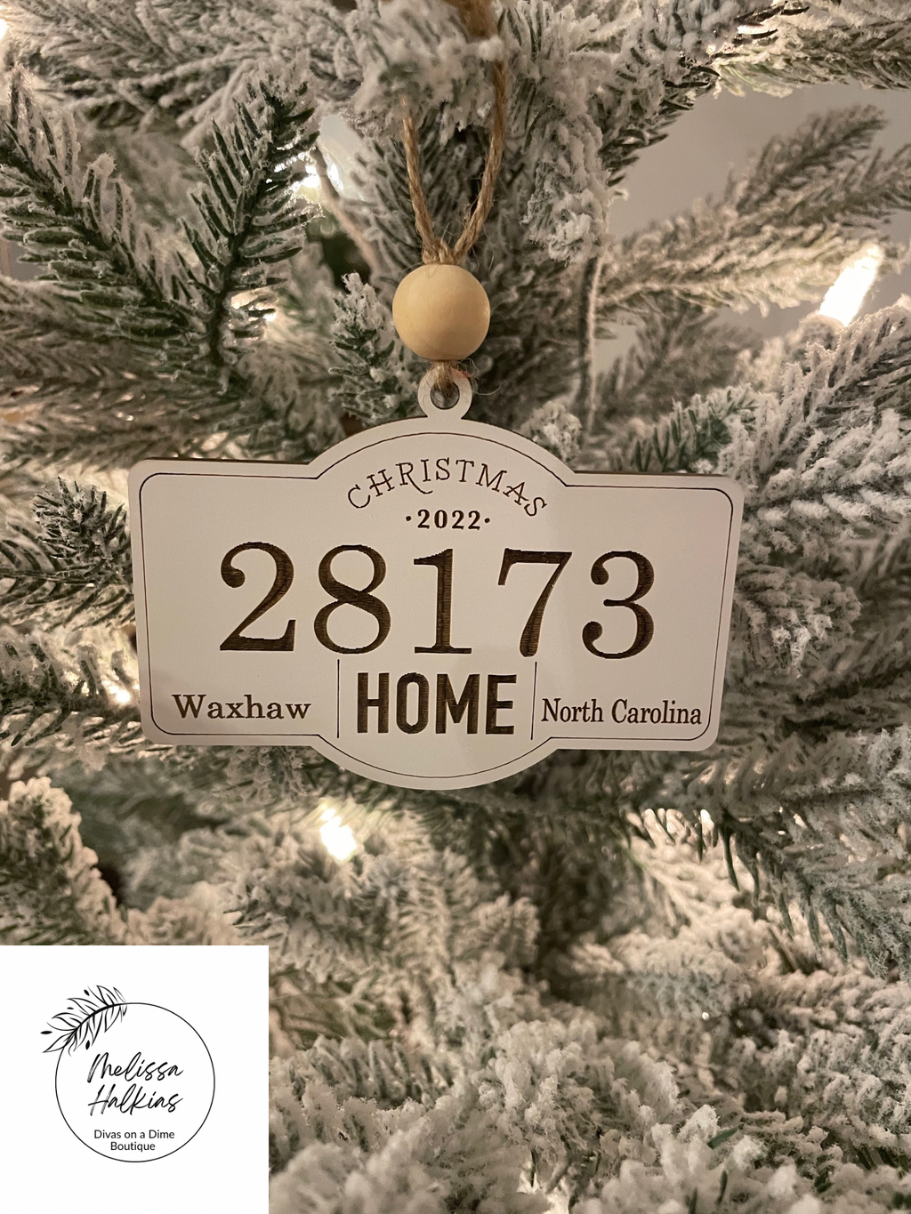 HOME ORNAMENT-ZIPCODE/TOWN/STATE (LASER)