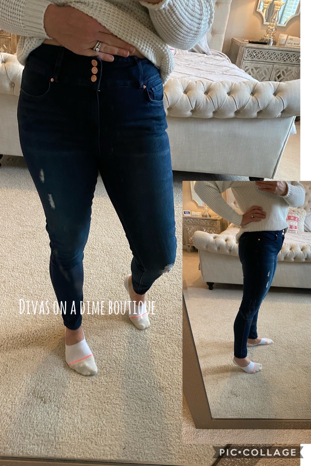 YMI 3- Button High- Rise Skinny Jeans