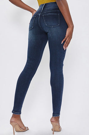 YMI 3- Button High- Rise Skinny Jeans